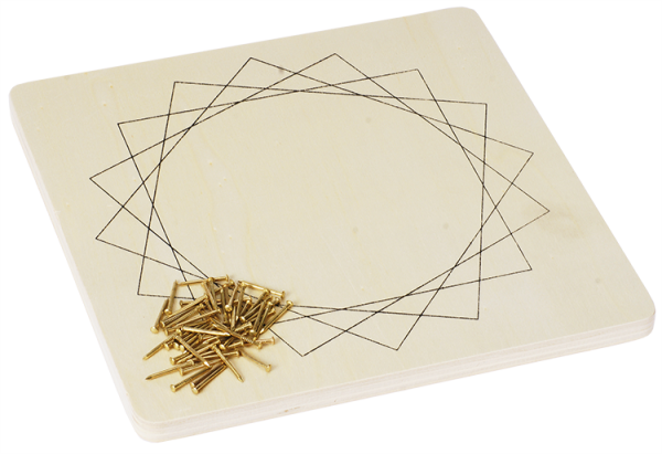 Holzbrettchen ""Mandala"" mit 50 Nägelchen""